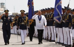 President Benigno S. Aquino III, accompanied by Philippine Air Force (PAF) Commanding General Lt. Gen. Jeffrey Delgado, reviews the troops during the 67th PAF Anniversary at the Haribon Hangar of the Air Force City in Clark Air Base, Pampanga on Tuesday (July 01, 2014). This year’s celebration is anchored on the theme “Soar High PAF for Peace, Freedom and Development”. PAF was founded on July 1, 1947- two years after the end of World War II. It traces its lineage to the Philippine Army Air Corp, which was established in 1941. (Photo by: Rey Baniquet/ Malacañang Photo Bureau)