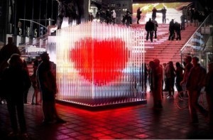 Times Square installs ‘big’ heart for vow renewals on Valentine’s Day