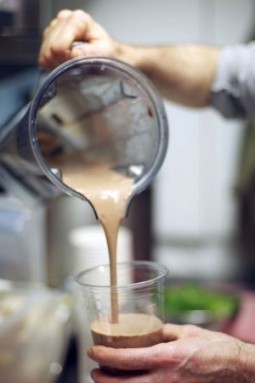 Marc Grossman’s anti-depressive chocolate, almond, flax seed shake