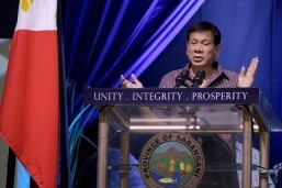 Duterte reiterates vow against corruption, criminality, drugs in Alabel, Sarangani (June 23, 2016) – President-elect Rodrigo Roa Duterte delivers his speech during the historic event, "Convergence: The Inaugural Ceremony of a United Sarangani and General Santos", after witnessing the ceremonial oath taking of Sarangani and General Santos local officials Wednesday, June 22, hosted by Governor Steve Chiongbian Solon with the theme Unity, Integrity and Prosperity. On November 27, 2015, Duterte delivered a speech in the same venue during the Munato Festival and 23rd Foundation Anniversary of Sarangani a few hours after his lawyer filed his certificate of candidacy for president in Intramuros. In that speech, the Davao City mayor vowed that he will build a law-abiding, God-fearing and comfortable nation if elected president. Duterte also said that “corruption has to stop” and “criminality has to go.” He made it clear he would not change his ways in dealing with drug dealers and criminals. Duterte reiterated these on Wednesday before thousands of local officials and families who erupted into wild applause. (Kim Tiblani/Provincial Governor's Office)