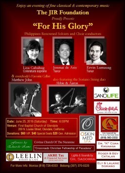 ‘For His Glory’: An evening of classical and contemporary music for a cause
