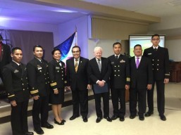 Ambassador Jose L. Cuisia, Jr., Col. Orlando M. Suarez (2nd from right) of the Defense and Armed Forces Affairs Office, Philippine Embassy in Washington, D.C., and Consul General Mario L. De Leon, Jr. (3rd from left), Philippine Consulate General in New York, with Filipino-American students of the US Naval War College during “Philippine Night” at Newport, Rhode Island on 26 October 2015. Photo courtesy of Col. Orlando M. Suarez.