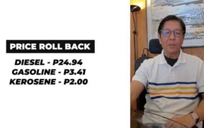 Marcos announces huge rollback in diesel, gasoline prices next week