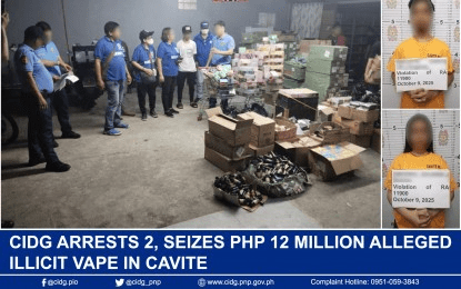 CIDG nabs 2, seizes P12-M illicit vape products in Cavite